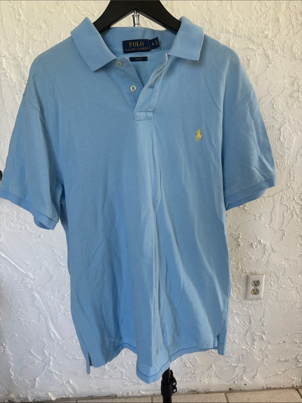 Polo by Ralph Lauren Light Blue Short-Sleeve Pique Polo with Yellow Pony